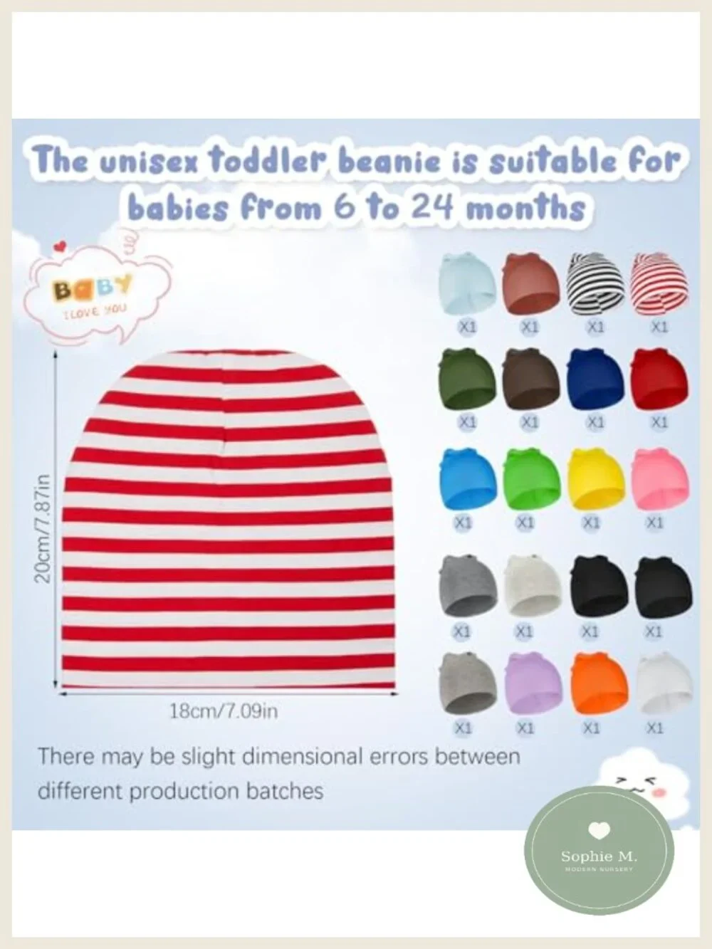 Unisex Baby Beanies Soft Cotton Stretch Knit Hats for Infants Toddlers